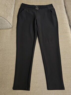 Maze Collection Stretch Black Casual Work Pull-On Ankle Legging Pants Size XL